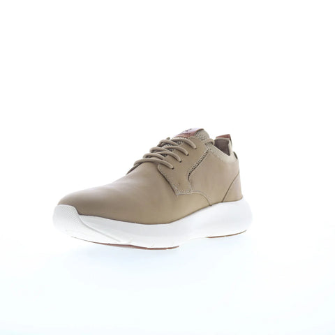 Rockport Jonston RMJONSTON Mens Beige Wide Leather Lifestyle Sneakers Shoes
