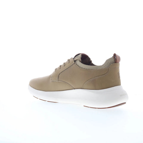 Rockport Jonston RMJONSTON Mens Beige Wide Leather Lifestyle Sneakers Shoes