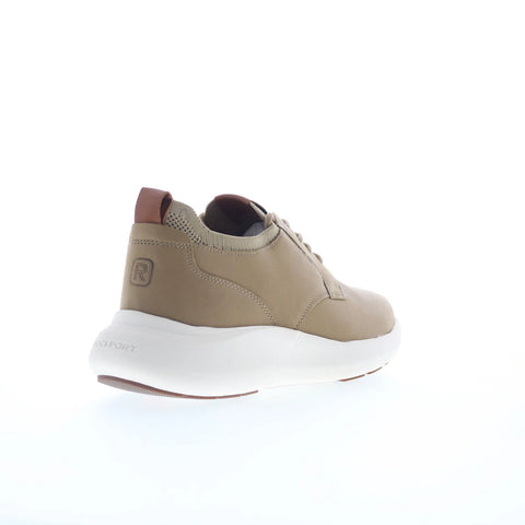 Rockport Jonston RMJONSTON Mens Beige Wide Leather Lifestyle Sneakers Shoes