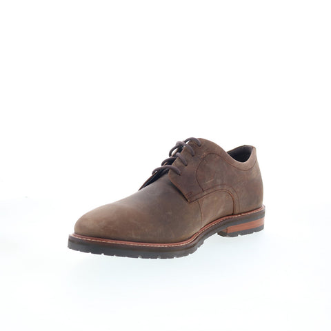 Rockport Cedric Mens Brown Wide Leather Oxfords & Lace Ups Plain Toe Shoes
