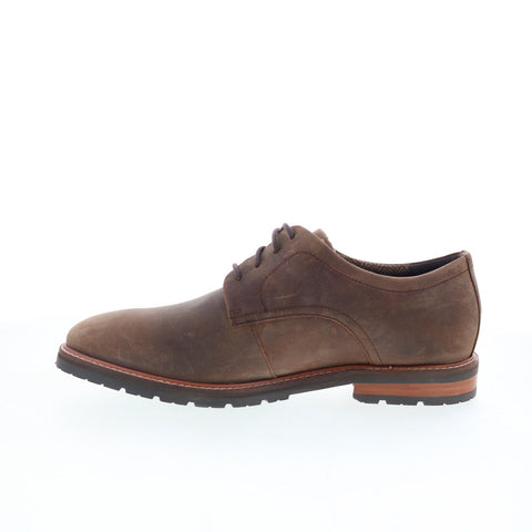 Rockport Cedric Mens Brown Wide Leather Oxfords & Lace Ups Plain Toe Shoes