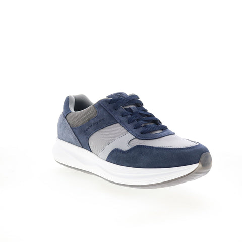 Rockport DMX Corvin Mens Blue Wide Suede Lace Up Lifestyle Sneakers Shoes