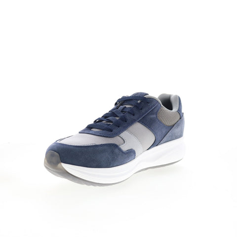 Rockport DMX Corvin Mens Blue Wide Suede Lace Up Lifestyle Sneakers Shoes