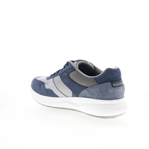 Rockport DMX Corvin Mens Blue Wide Suede Lace Up Lifestyle Sneakers Shoes