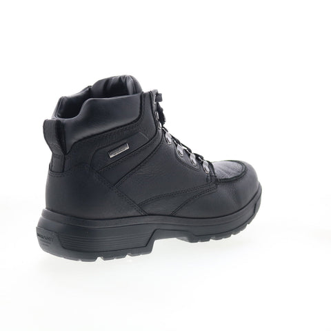 Rockport Ezra Waterproof Mens Black Wide Leather Lace Up Casual Dress Boots