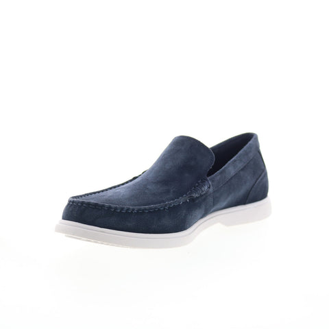 Rockport RM Jensen Mens Blue Leather Loafers & Slip Ons Casual Shoes