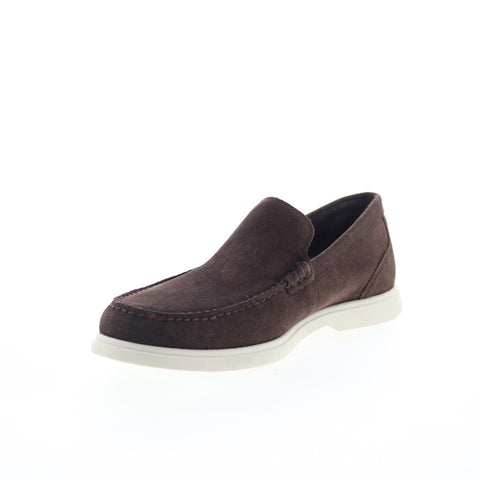 Rockport RM Jensen Mens Brown Wide Suede Loafers & Slip Ons Casual Shoes