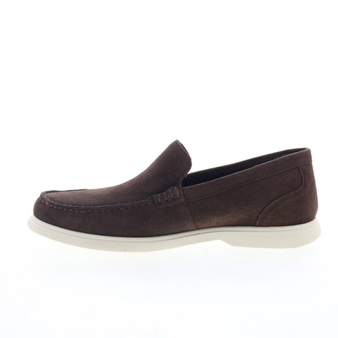 Rockport RM Jensen Mens Brown Wide Suede Loafers & Slip Ons Casual Shoes