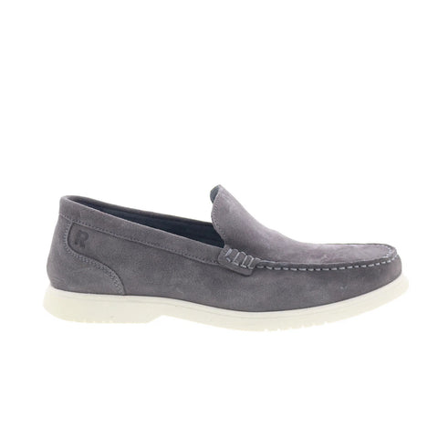 Rockport Jensen Mens Gray Suede Slip On Loafers & Slip Ons Casual Shoes