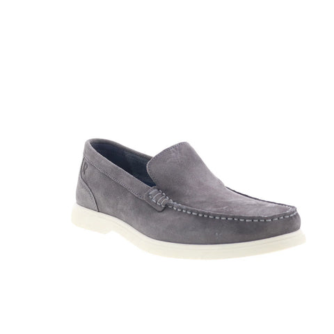 Rockport Jensen Mens Gray Wide Suede Loafers & Slip Ons Casual Shoes