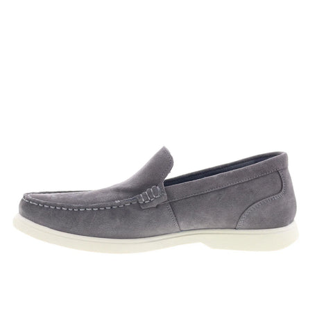 Rockport Jensen Mens Gray Wide Suede Loafers & Slip Ons Casual Shoes
