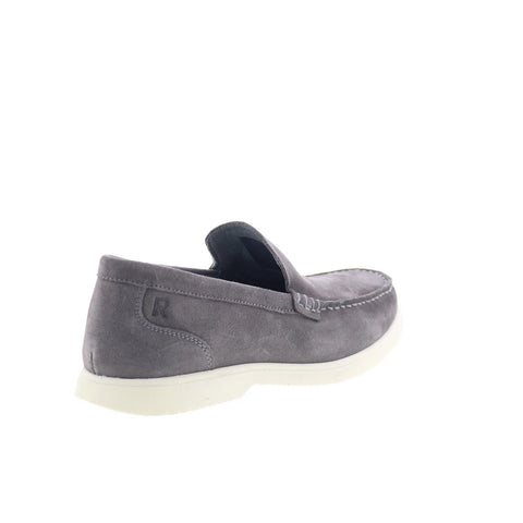 Rockport Jensen Mens Gray Wide Suede Loafers & Slip Ons Casual Shoes