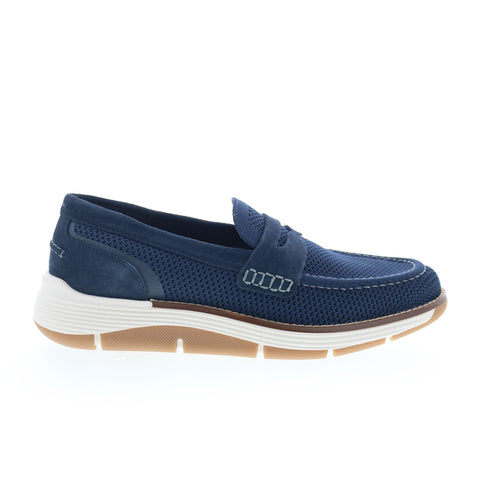 Rockport Lance RMLANCE Mens Blue Wide Mesh Loafers & Slip Ons Penny Shoes