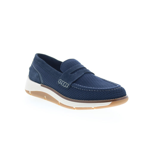Rockport Lance RMLANCE Mens Blue Wide Mesh Loafers & Slip Ons Penny Shoes