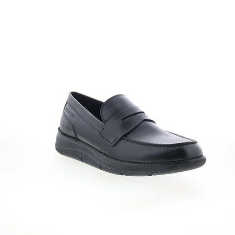 Rockport Liam RMLIAM Mens Black Leather Loafers & Slip Ons Penny Shoes