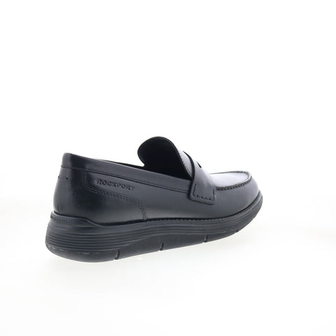 Rockport Liam RMLIAM Mens Black Leather Loafers & Slip Ons Penny Shoes