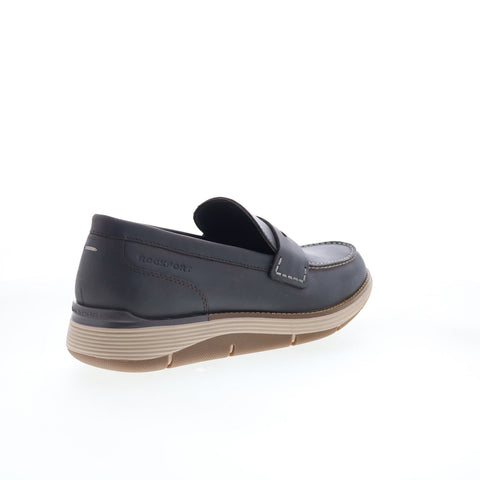 Rockport Liam RMLIAM Mens Brown Leather Loafers & Slip Ons Penny Shoes