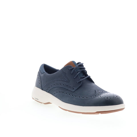 Rockport Noah Wingtip Mens Blue Leather Oxfords Wingtip & Brogue Shoes