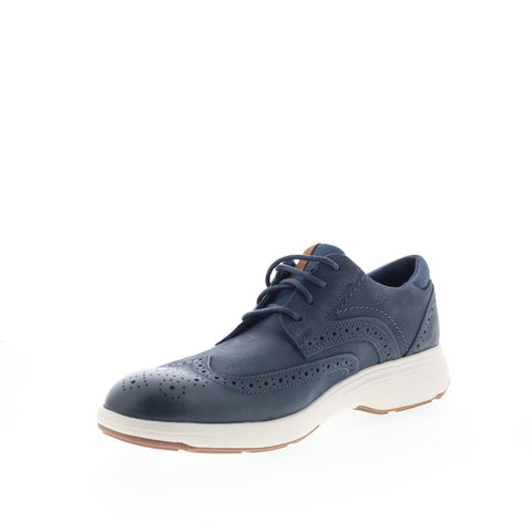 Rockport Noah Wingtip Mens Blue Leather Oxfords Wingtip & Brogue Shoes
