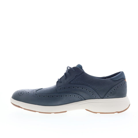 Rockport Noah Wingtip Mens Blue Leather Oxfords Wingtip & Brogue Shoes