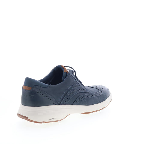 Rockport Noah Wingtip Mens Blue Leather Oxfords Wingtip & Brogue Shoes