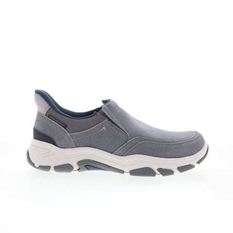 Rockport Reece Mens Gray Wide Leather Slip On Lifestyle Sneakers Shoes
