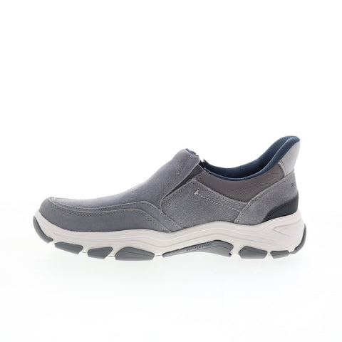 Rockport Reece Mens Gray Wide Leather Slip On Lifestyle Sneakers Shoes