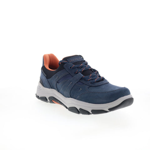 Rockport Rhett Mens Blue Wide Suede Lace Up Lifestyle Sneakers Shoes