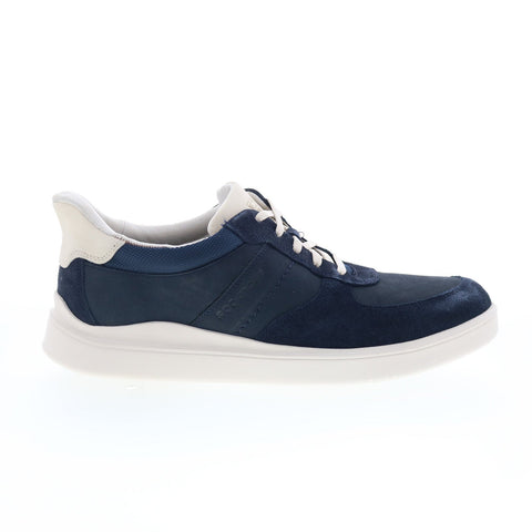 Rockport Tayton RMTAYTON Mens Blue Wide Suede Lifestyle Sneakers Shoes