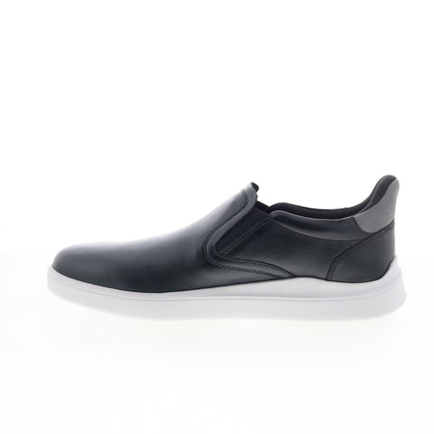 Rockport Tristens Mens Black Leather Slip On Lifestyle Sneakers Shoes