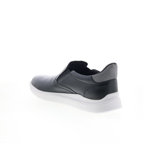 Rockport Tristens Mens Black Leather Slip On Lifestyle Sneakers Shoes