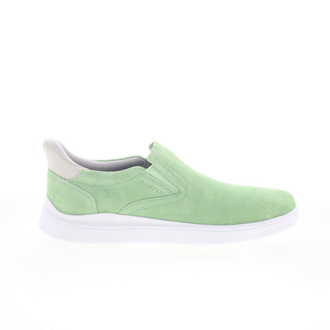 Rockport Tristens Mens Green Wide Suede Slip On Lifestyle Sneakers Shoes