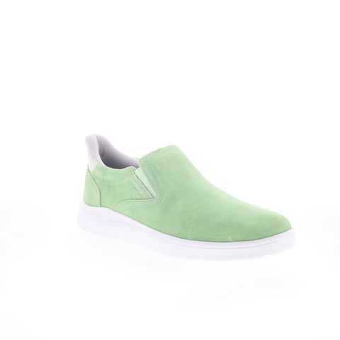 Rockport Tristens Mens Green Suede Slip On Lifestyle Sneakers Shoes