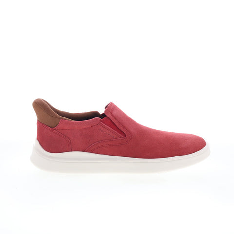 Rockport Tristens Mens Red Suede Slip On Lifestyle Sneakers Shoes