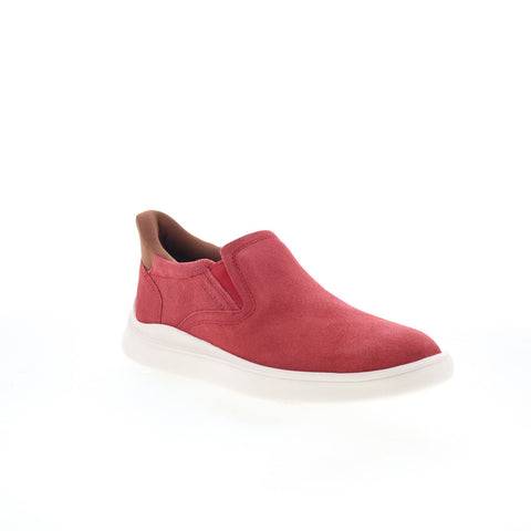 Rockport Tristens Mens Red Suede Slip On Lifestyle Sneakers Shoes