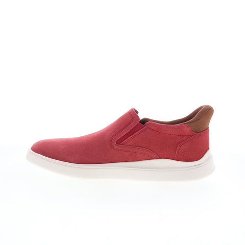 Rockport Tristens Mens Red Wide Suede Slip On Lifestyle Sneakers Shoes