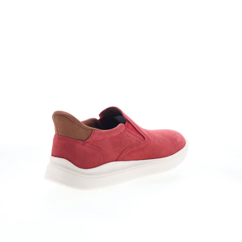 Rockport Tristens Mens Red Suede Slip On Lifestyle Sneakers Shoes
