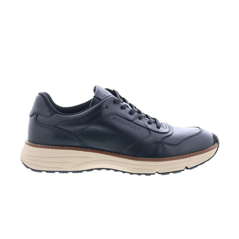 Rockport Weston Mens Black Leather Lace Up Lifestyle Sneakers Shoes