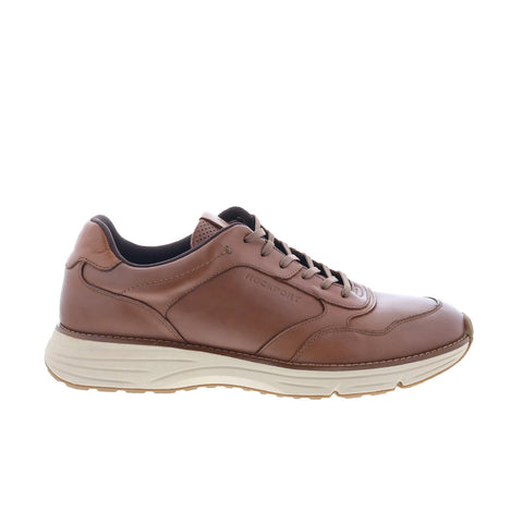 Rockport Weston RMWESTON Mens Brown Wide Leather Lifestyle Sneakers Shoes