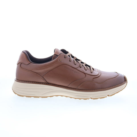 Rockport Weston Mens Brown Leather Lace Up Lifestyle Sneakers Shoes