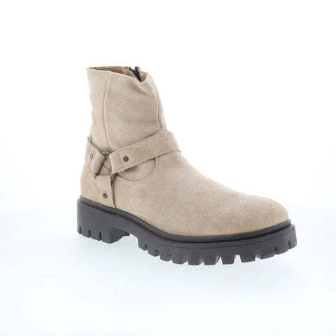 Dingo Road Trip DI-845 Mens Beige Suede Zipper Casual Dress Boots
