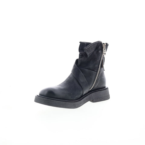 A.S. 98 Roan Womens Black Leather Zipper Casual Dress Boots