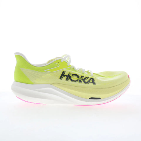 Hoka Rocket X 3 1168724-SNLG Mens Green Mesh Lace Up Athletic Running Shoes
