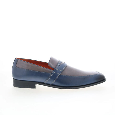 Mezlan Rocky 21160 Mens Blue Leather Loafers & Slip Ons Penny Shoes