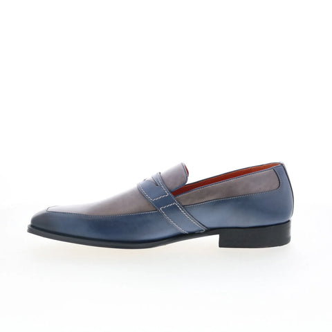 Mezlan Rocky 21160 Mens Blue Leather Loafers & Slip Ons Penny Shoes