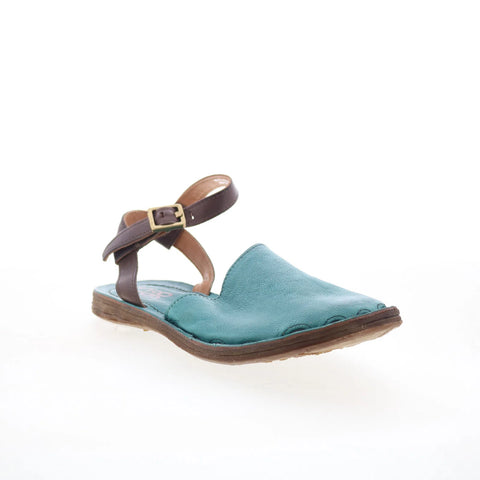 A.S. 98 Rodrick Womens Green Leather Hook & Loop Strap Sandals Shoes
