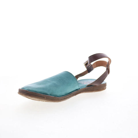 A.S. 98 Rodrick Womens Green Leather Hook & Loop Strap Sandals Shoes
