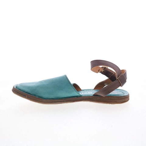 A.S. 98 Rodrick Womens Green Leather Hook & Loop Strap Sandals Shoes