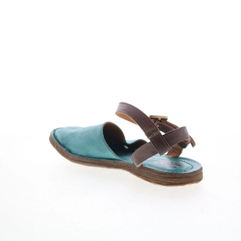 A.S. 98 Rodrick Womens Green Leather Hook & Loop Strap Sandals Shoes