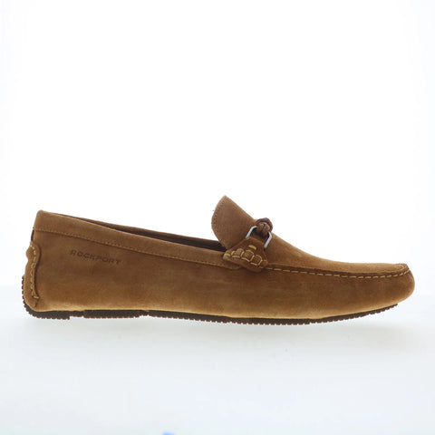 Rockport Roland Mens Brown Suede Slip On Loafers & Slip Ons Moccasin Shoes